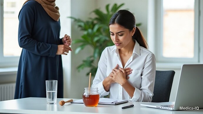 صورة توضيحية: ارتجاع المريء بالعسل